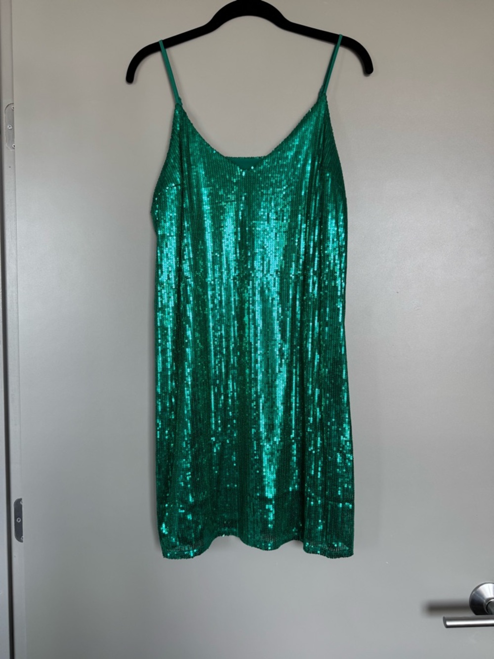 NWT Green Sequin Mini Slip Dress